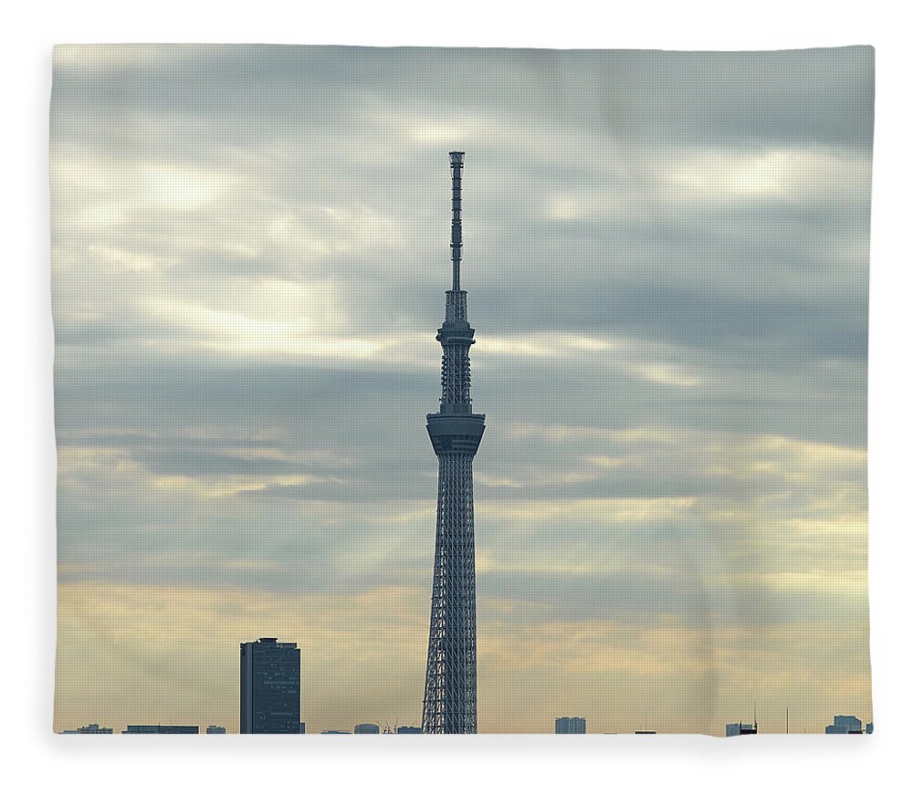 Communications Tower Fleece Blanket featuring the photograph Sky Tree by Copyright By Tk21hx