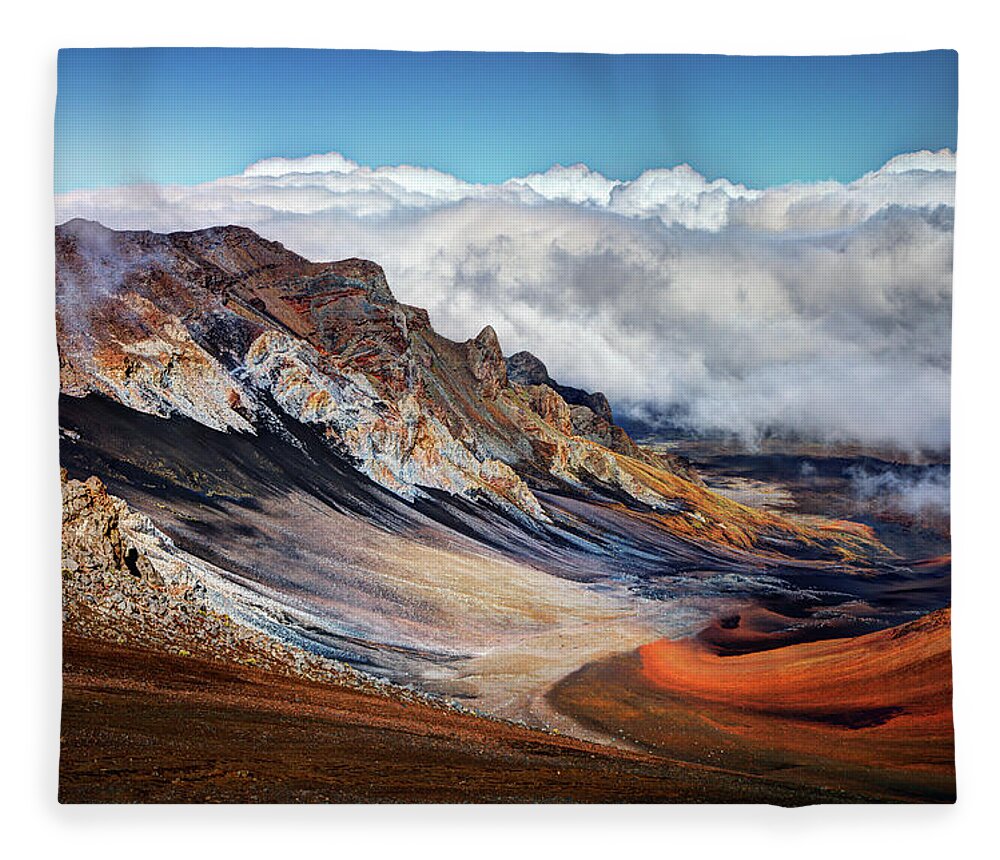 Scenics Fleece Blanket featuring the photograph Sliding Sands Trail, Haleakala National by Ed Freeman