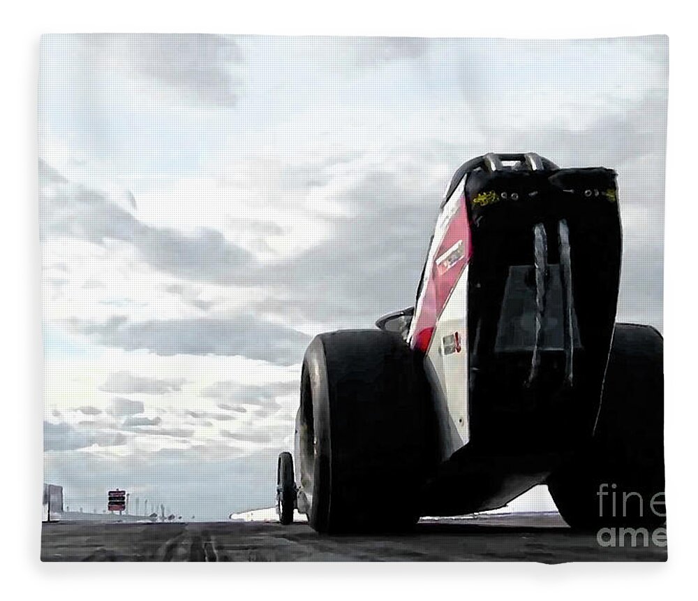 Dragster Fleece Blanket featuring the photograph Slingshot Dragster by Billy Knight