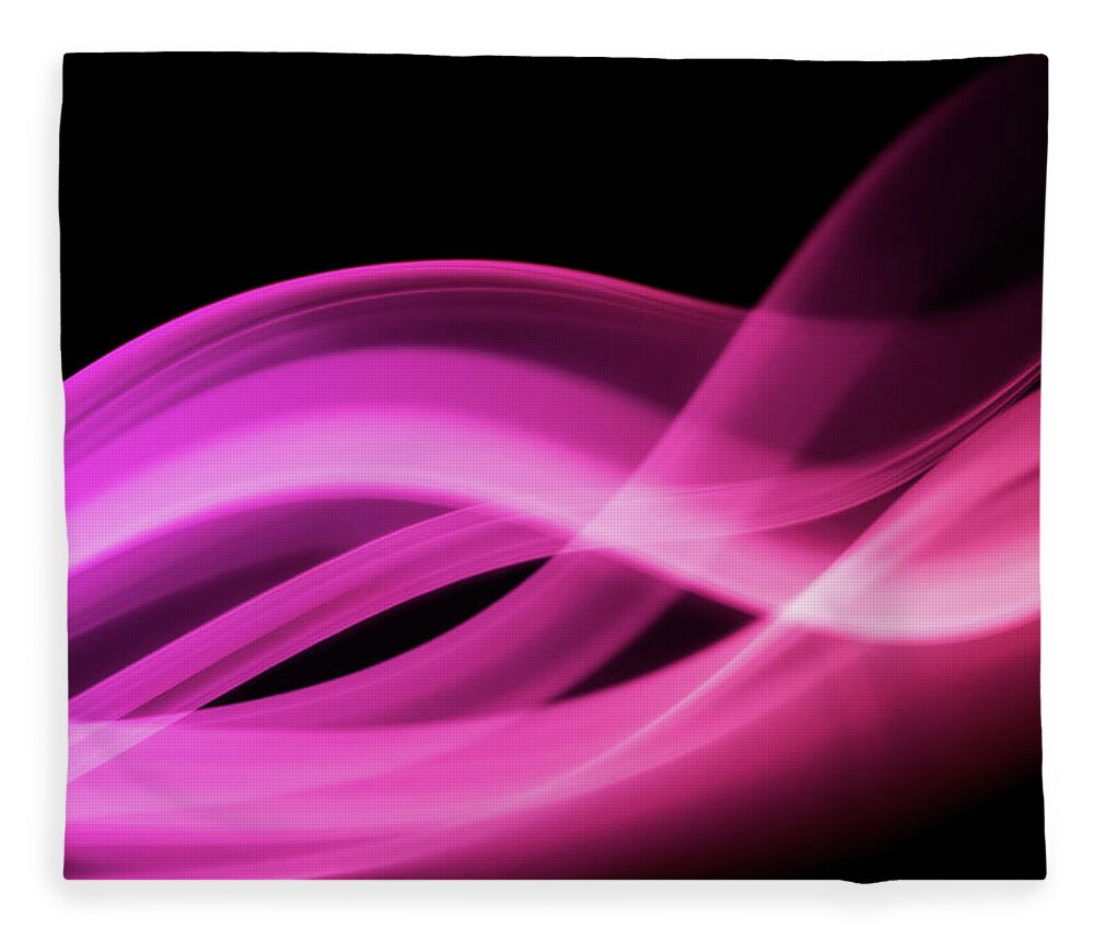 Black Color Fleece Blanket featuring the photograph Smoke Abstract In Pink by Moncherie
