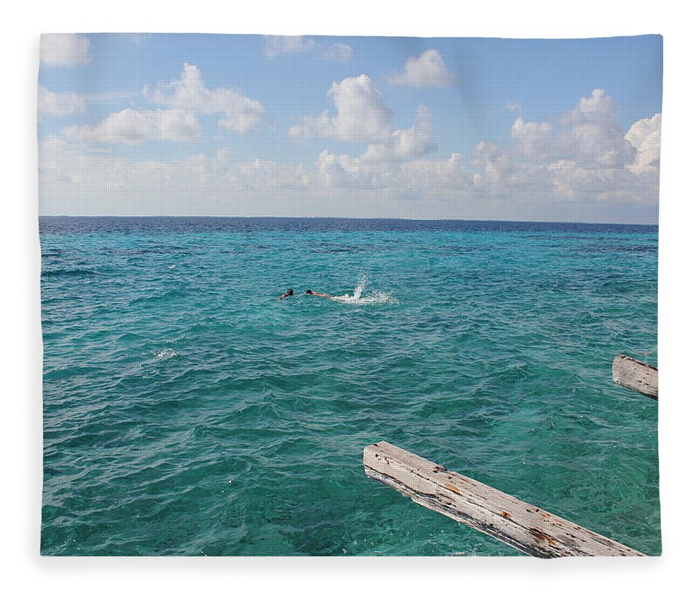 Tropical Vacation Fleece Blanket featuring the photograph Snorkeling by Ruth Kamenev