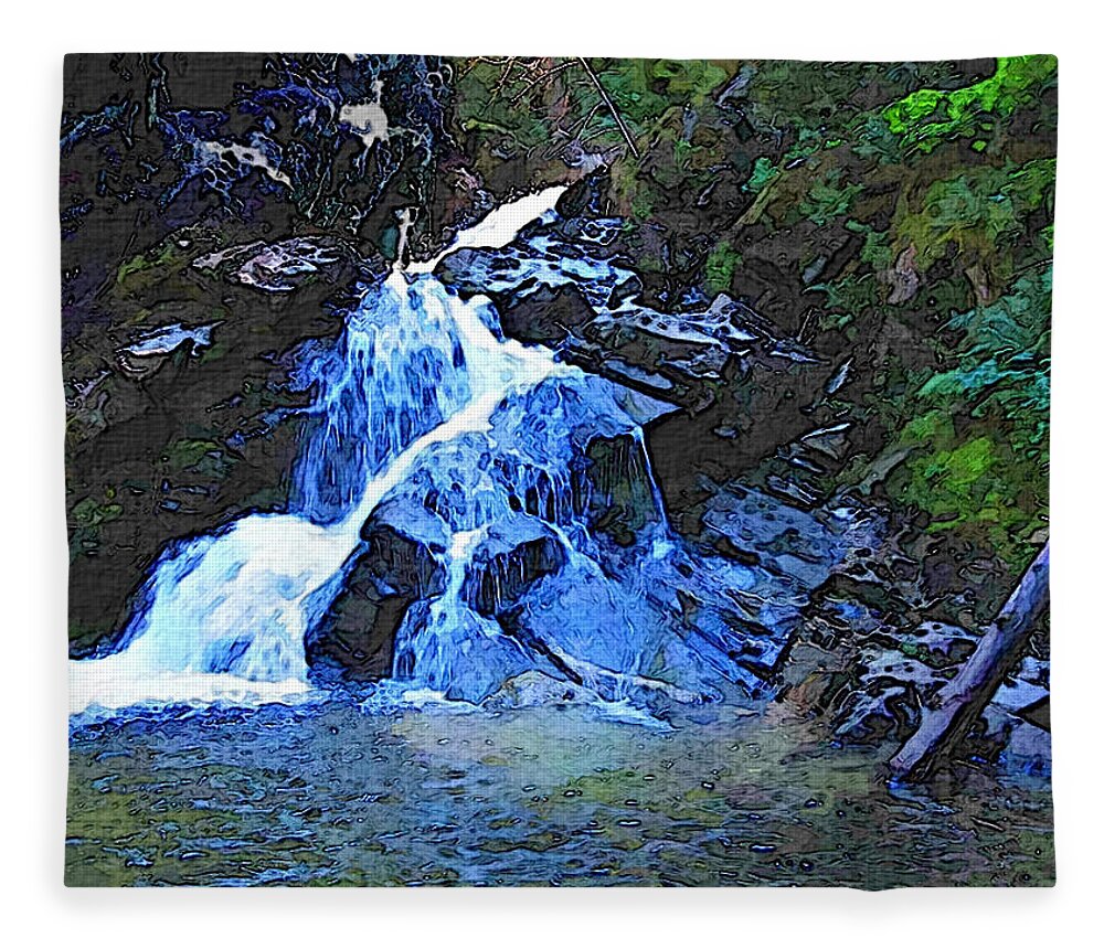 Snow Fleece Blanket featuring the photograph Snow Creek Falls by Robert Bissett