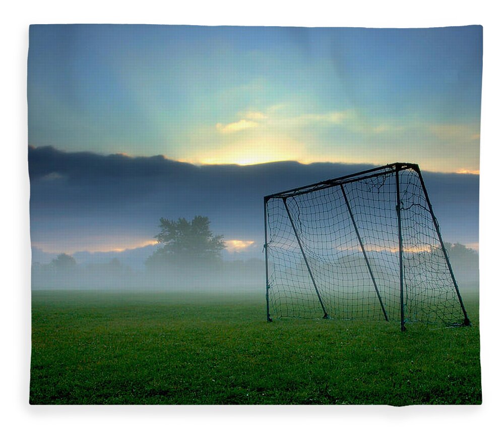 Dawn Fleece Blanket featuring the photograph Soccer Goal by Ulrich Mueller