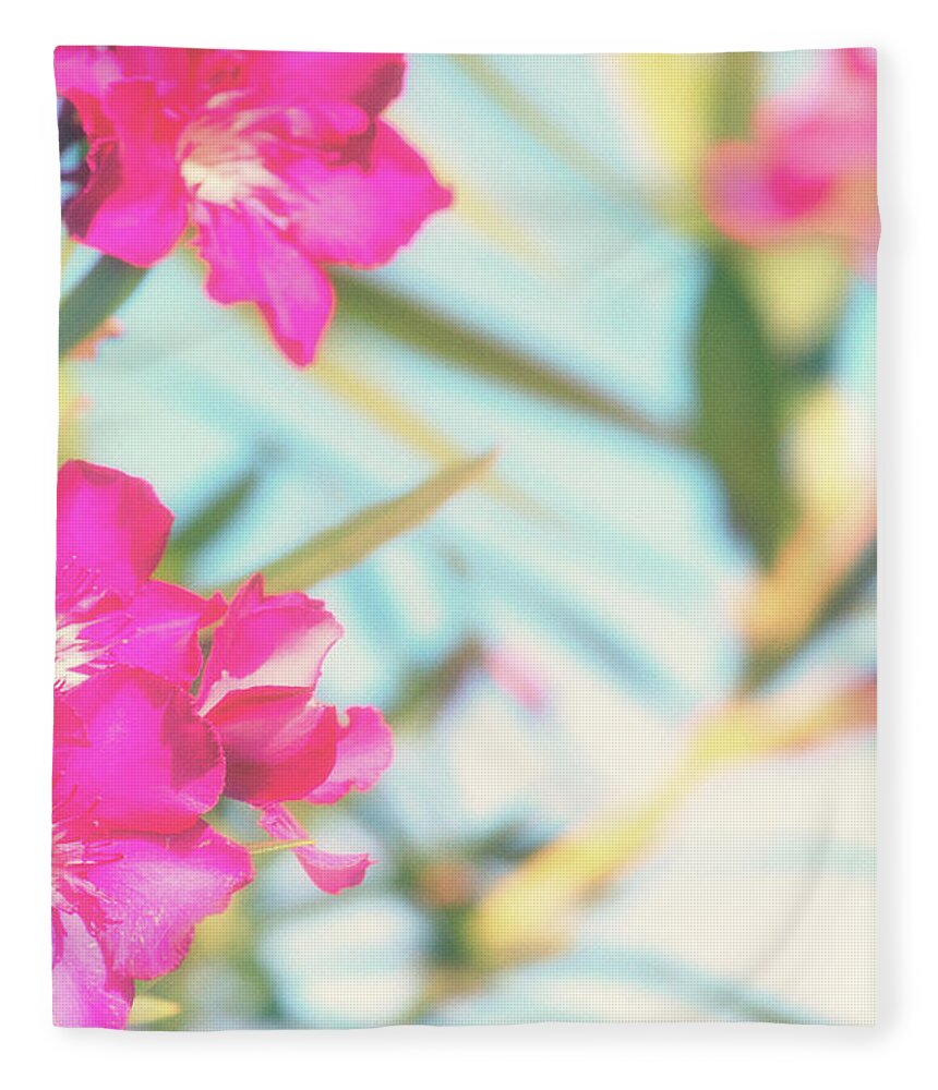 Pink Flowers Fleece Blanket featuring the photograph Soft and Light 7 by Becqi Sherman