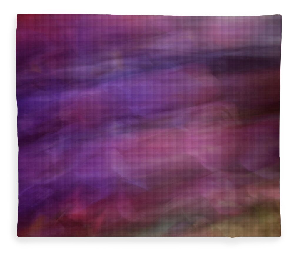 Abstract Fleece Blanket featuring the photograph Soft flowing pastel abstract line background with purples, blues and green lines and shapes by Teri Virbickis