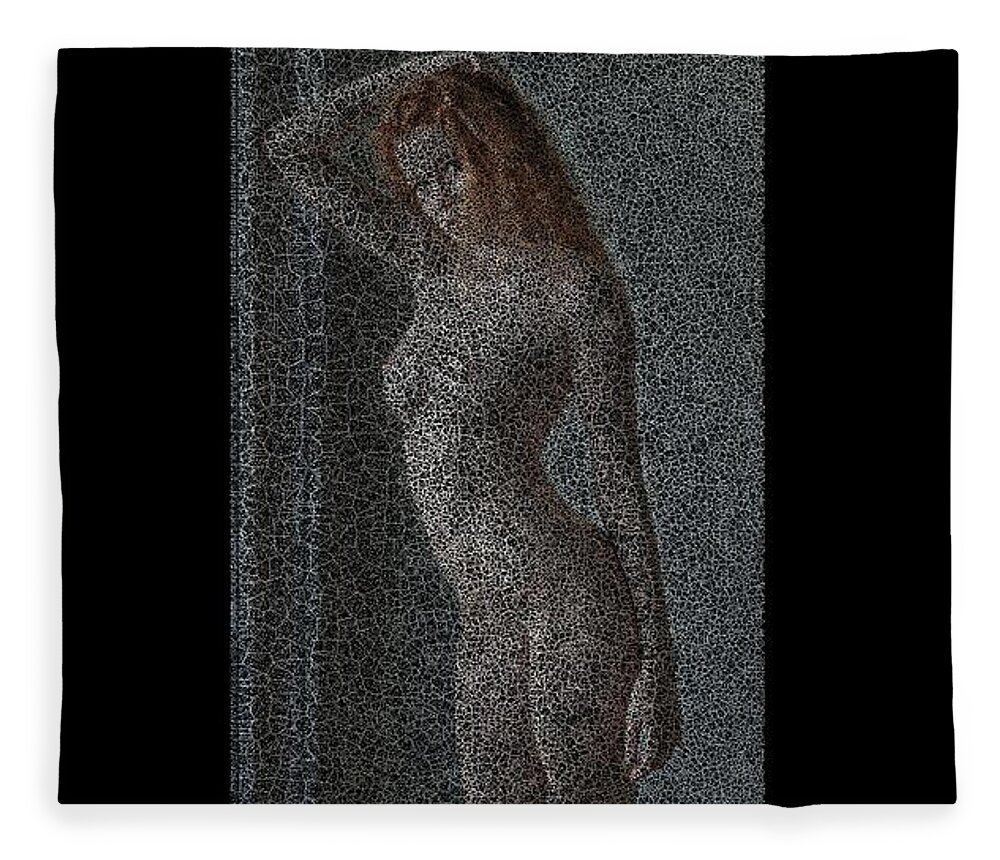Vorotrans Fleece Blanket featuring the digital art Soft Tangerine by Stephane Poirier
