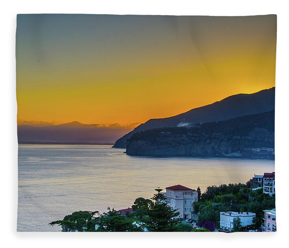 Italy Fleece Blanket featuring the photograph Sorrento Evening by Douglas Wielfaert
