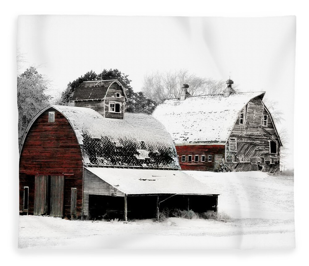 Christmas Fleece Blanket featuring the photograph South Dakota Farm by Julie Hamilton