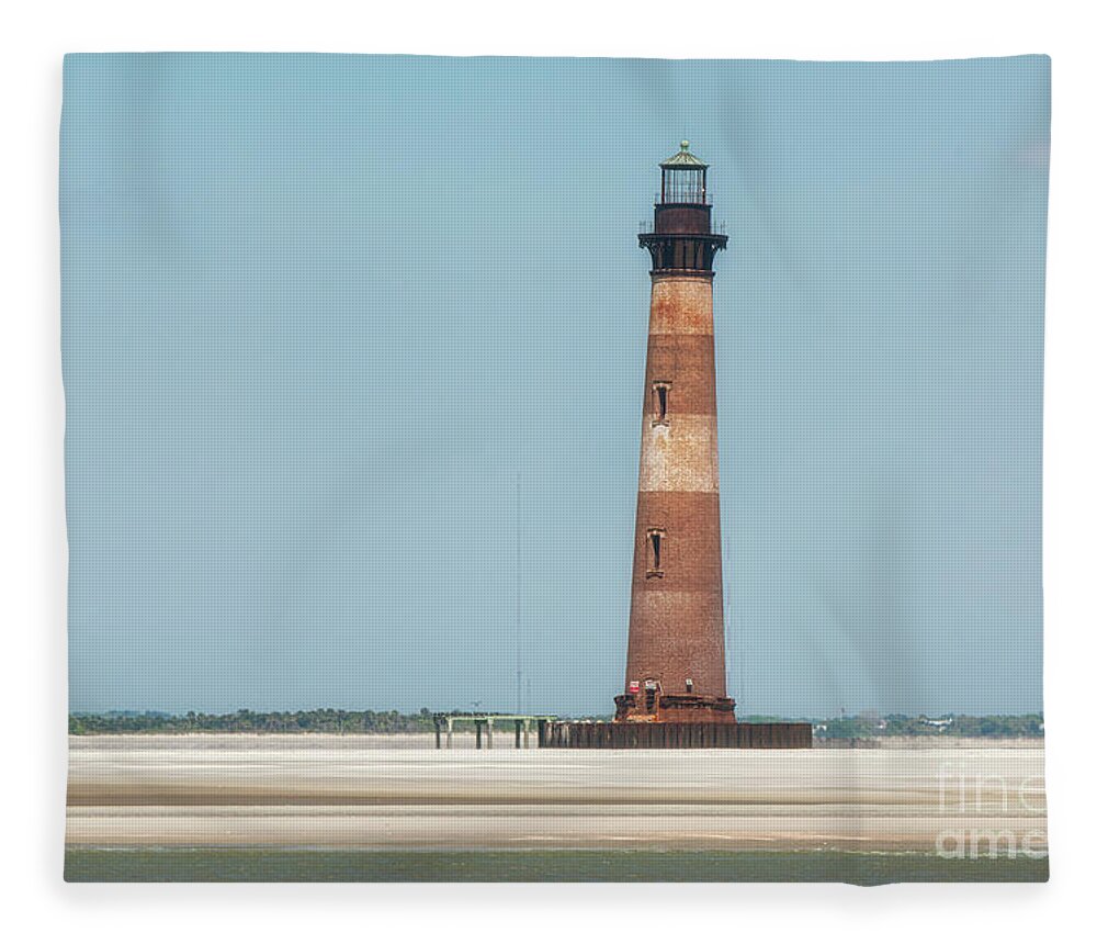 Morris Island Lighthouse Fleece Blanket featuring the photograph Southern Sand - Morris Island Lighthouse by Dale Powell