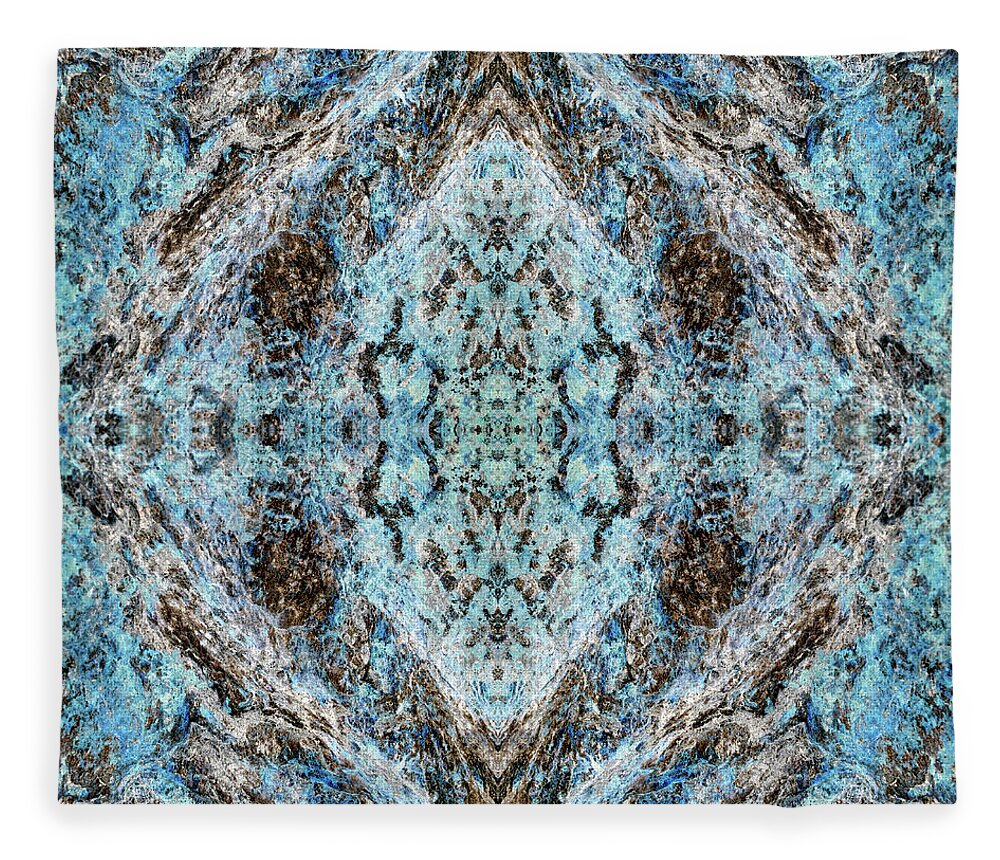 Southwestern Pattern Fleece Blanket featuring the mixed media Southwestern Pattern by Christina Rollo