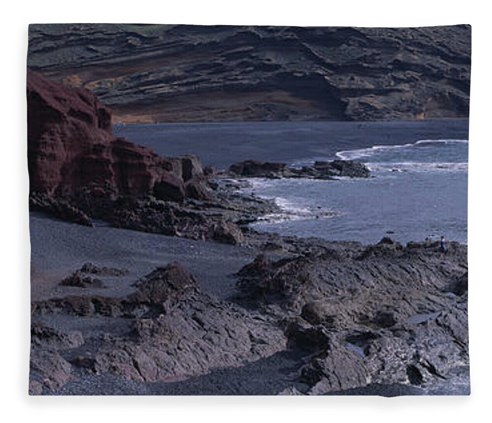 Timanfaya National Park Fleece Blanket featuring the photograph Spain, Canary Islands, Lanzarote by Martial Colomb