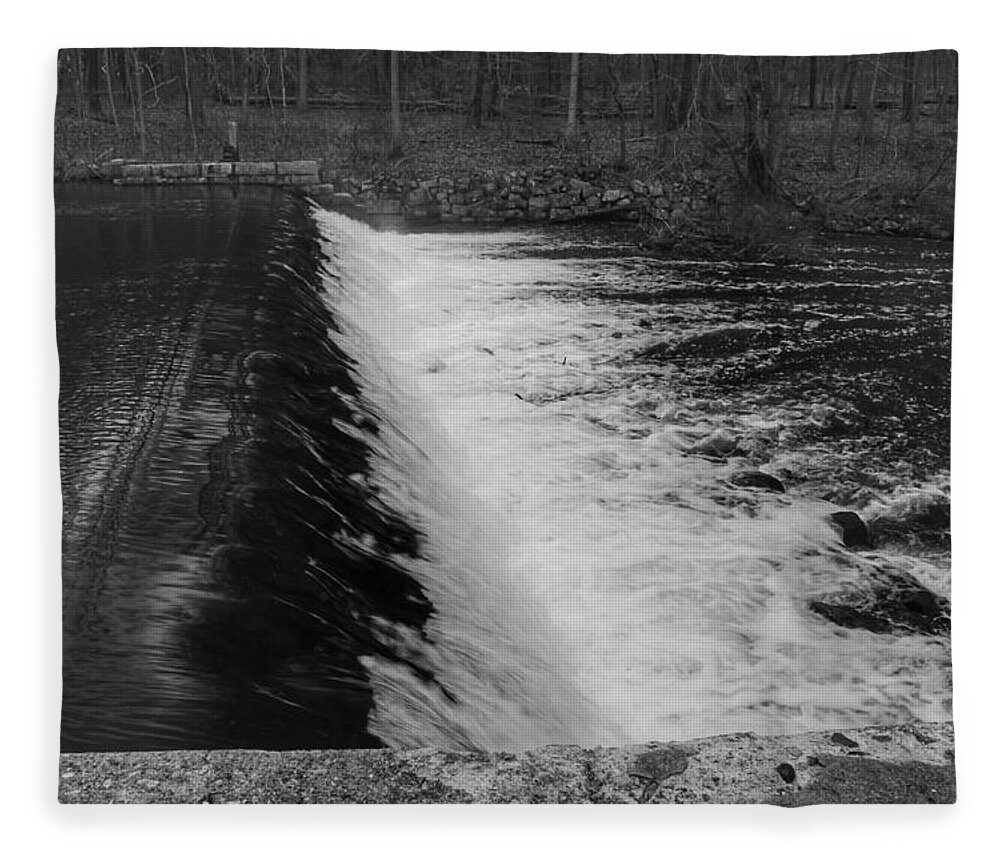 Waterloo Village Fleece Blanket featuring the photograph Spillway in Detail - Waterloo Village by Christopher Lotito