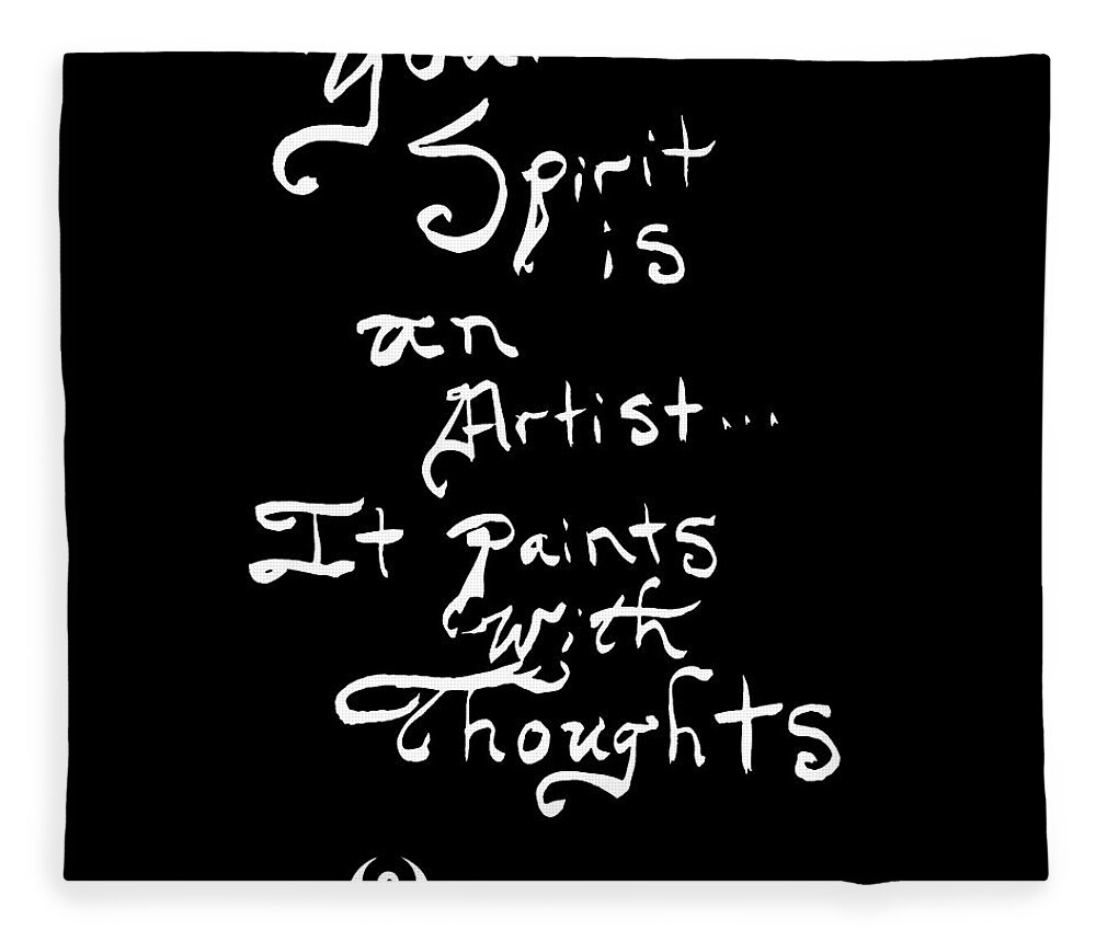  Fleece Blanket featuring the painting Spirit Is Quote by Teal Eye Print Store