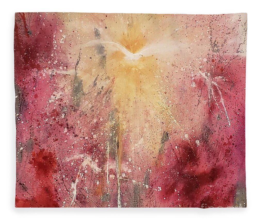 Spirit Of Hope Fleece Blanket featuring the painting Spirit of Hope  by Maria Hunt