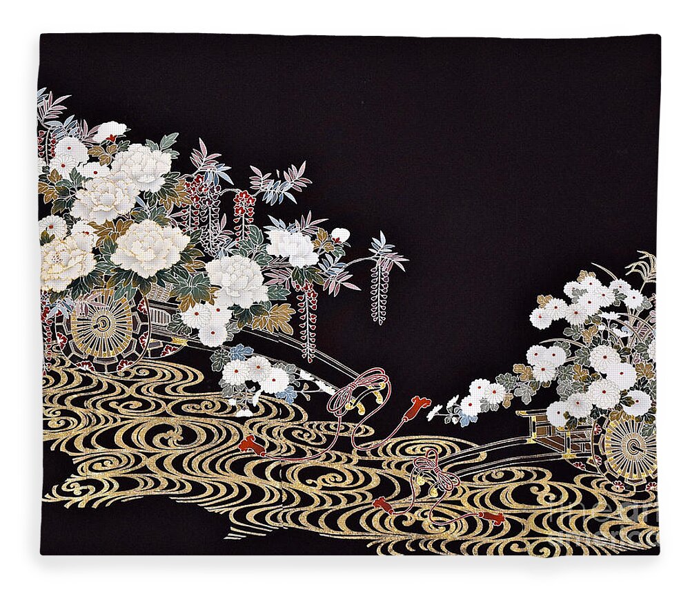  Fleece Blanket featuring the digital art Spirit of Japan T40 by Miho Kanamori