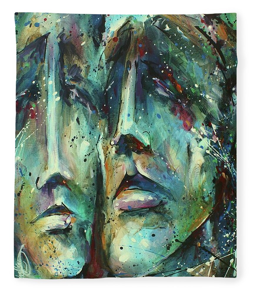 Portrait Fleece Blanket featuring the painting Spirits by Michael Lang
