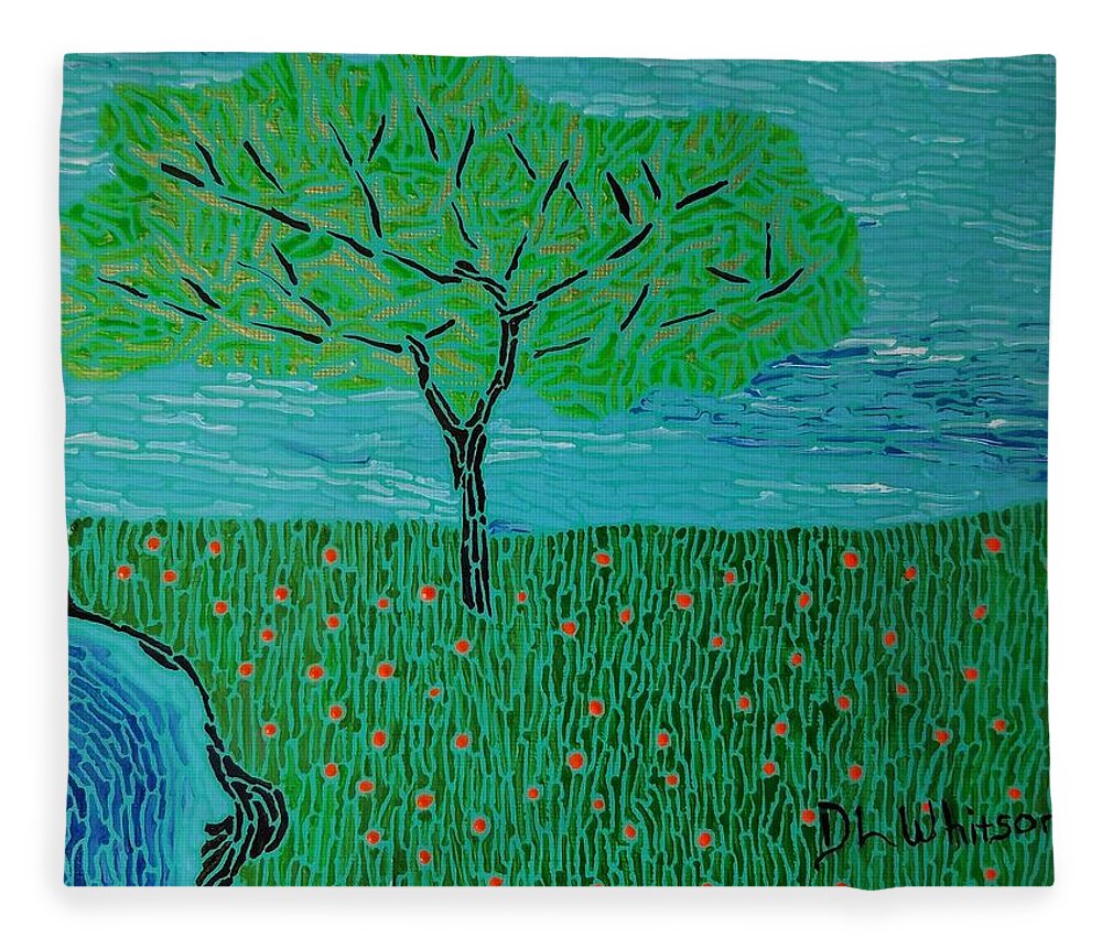 Spring Fleece Blanket featuring the painting Spring-4 Seasons by DLWhitson