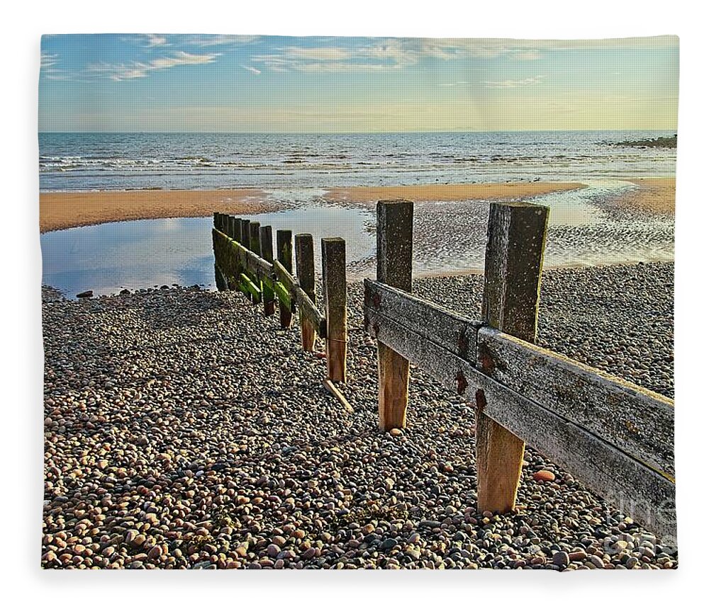 St.bees Beach Cumbria Fleece Blanket featuring the photograph St. Bees Beach Cumbria by Martyn Arnold