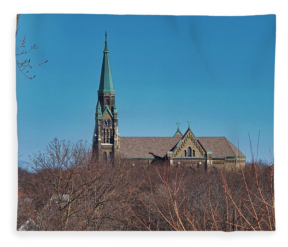 Saint Fleece Blanket featuring the photograph St Casimir Roman Catholic Church - Milwaukee - Wisconsin by Steven Ralser