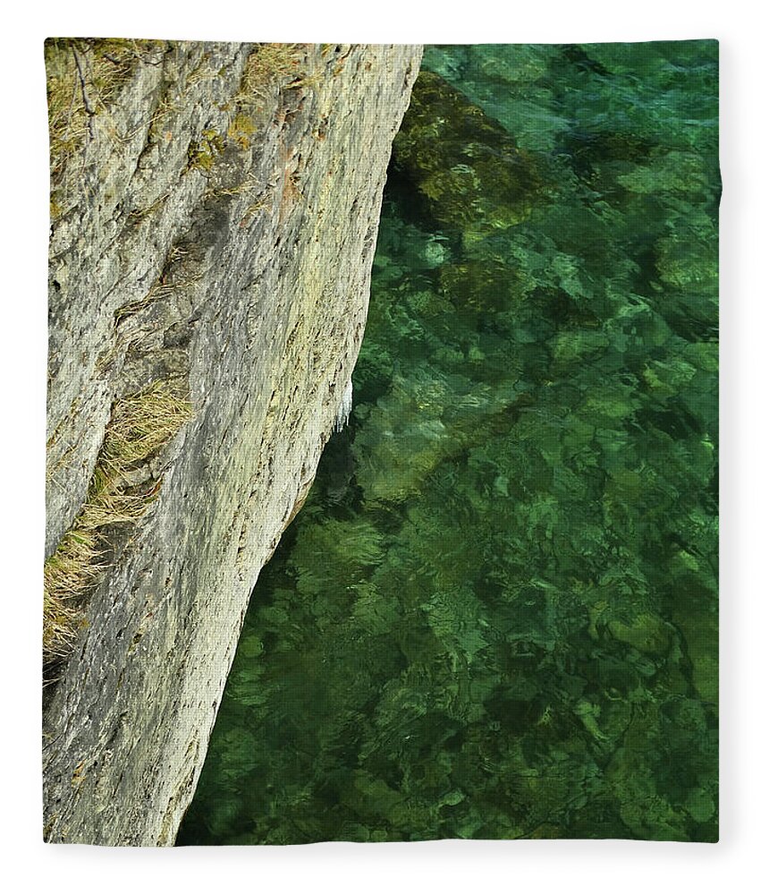 Natural Abstract Fleece Blanket featuring the photograph Stone and Water Abstract by David T Wilkinson