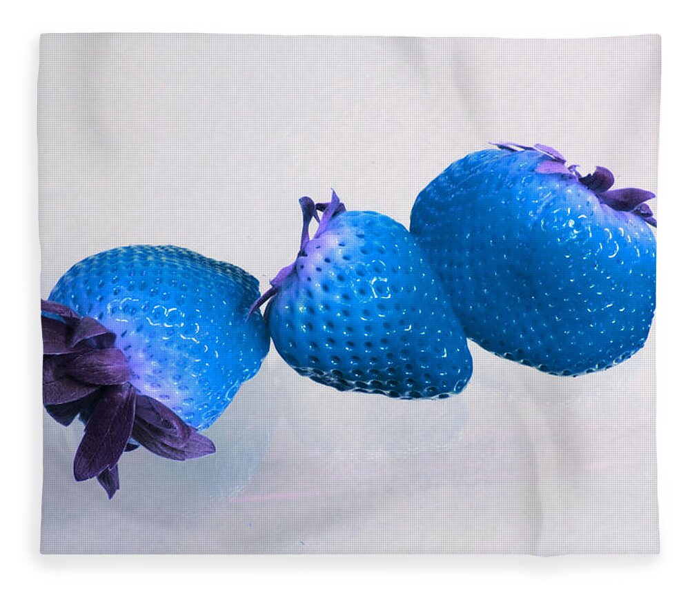 Blue Berries Fleece Blanket featuring the photograph straw Berry Blues by Tom Kelly