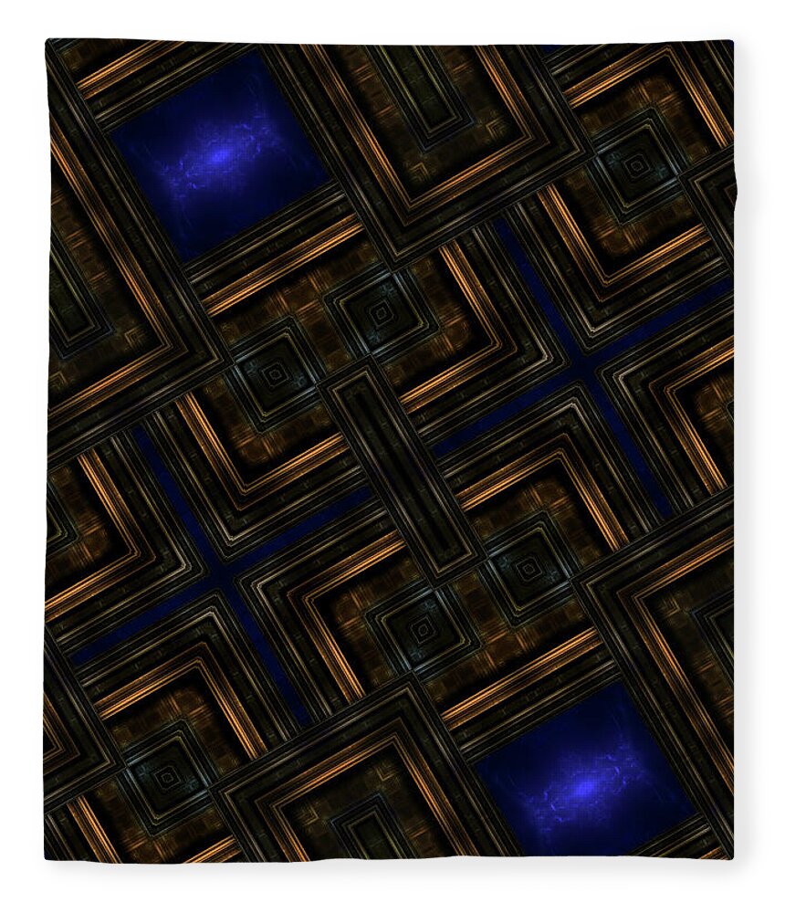 Fractals Fleece Blanket featuring the digital art StructMaz M343 Pattern by Rolando Burbon