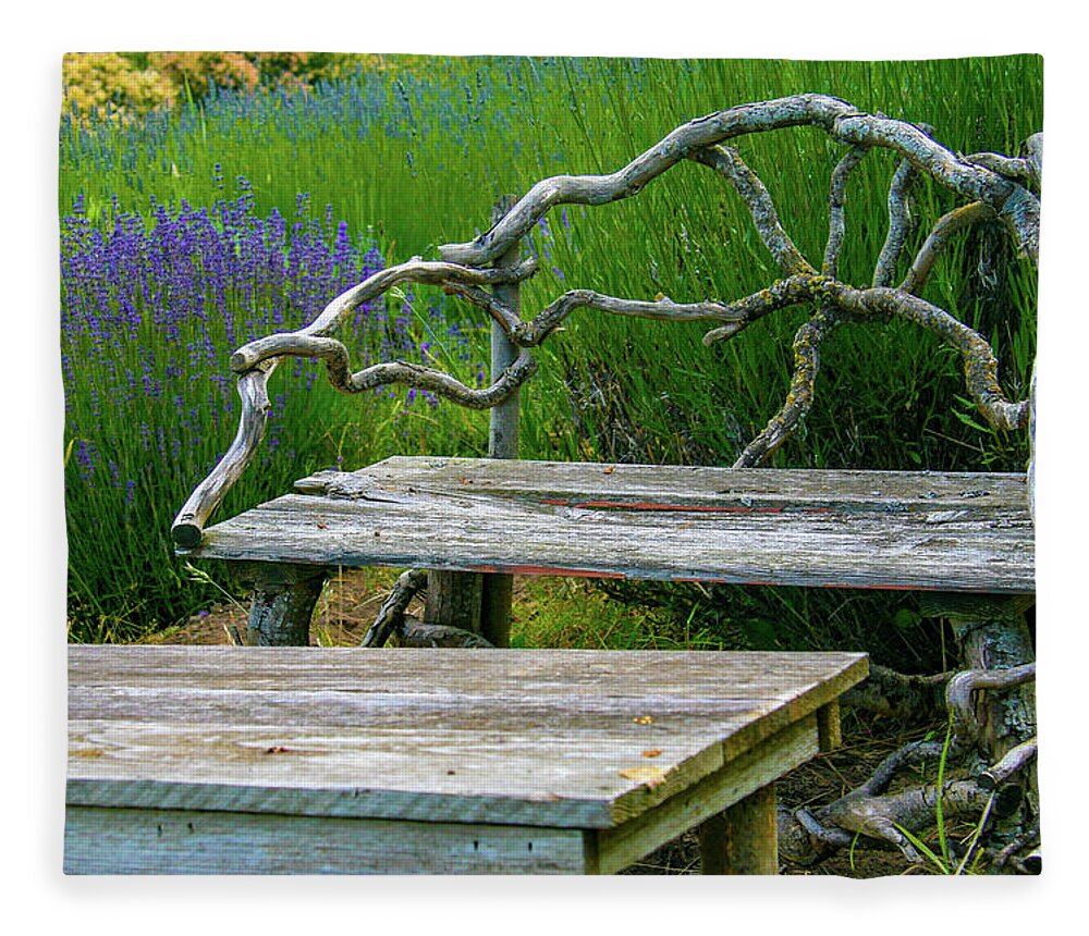 Pacific Northwest Fleece Blanket featuring the photograph Summer afternoon at a lavender garden by Leslie Struxness