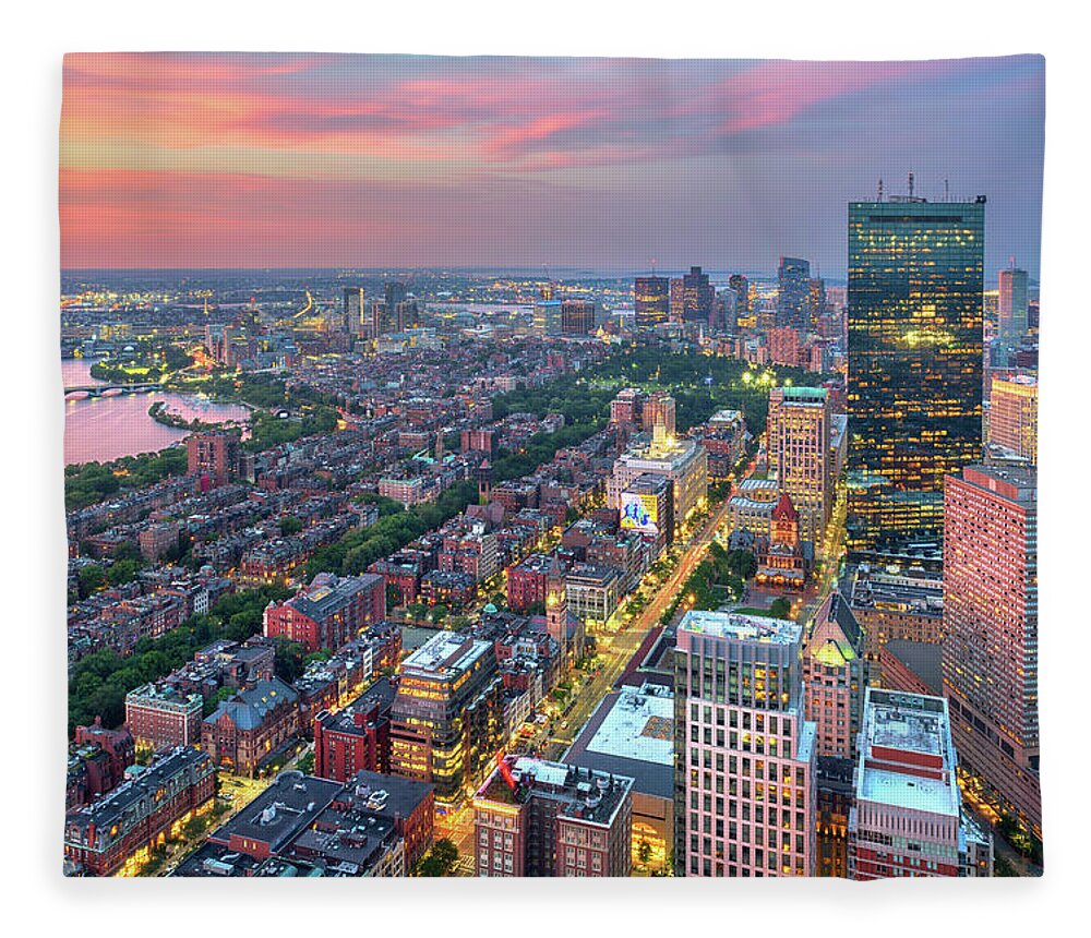 Boston Fleece Blanket featuring the photograph Summer Evening in Boston by Kristen Wilkinson