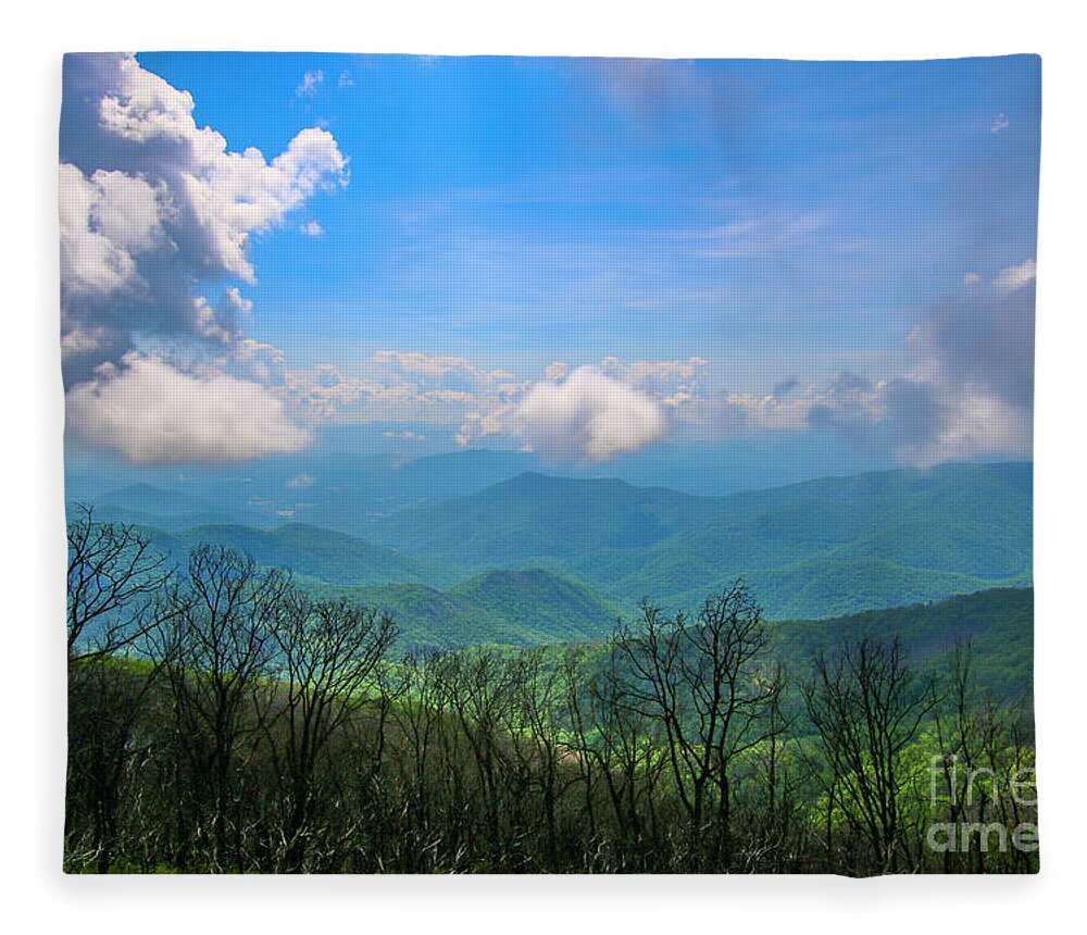 Summer Fleece Blanket featuring the photograph Summer Mountain View by Tom Claud