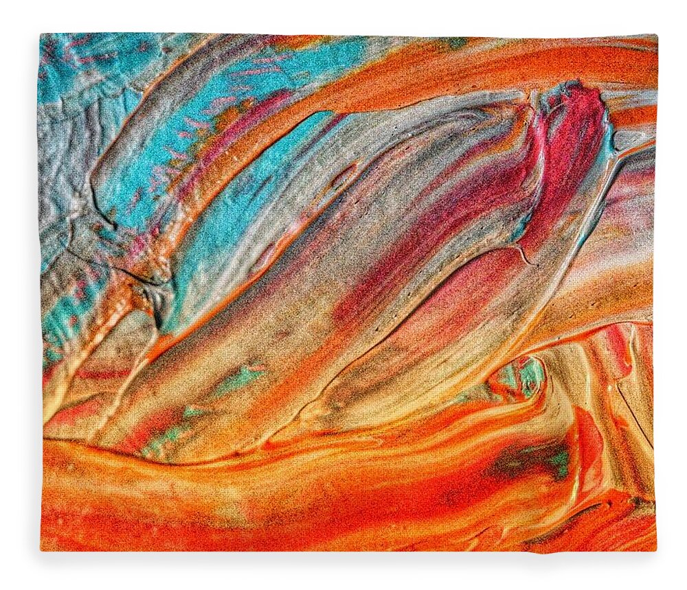 Acrylics Painting Fleece Blanket featuring the painting Summer Sunset by Bonnie Bruno