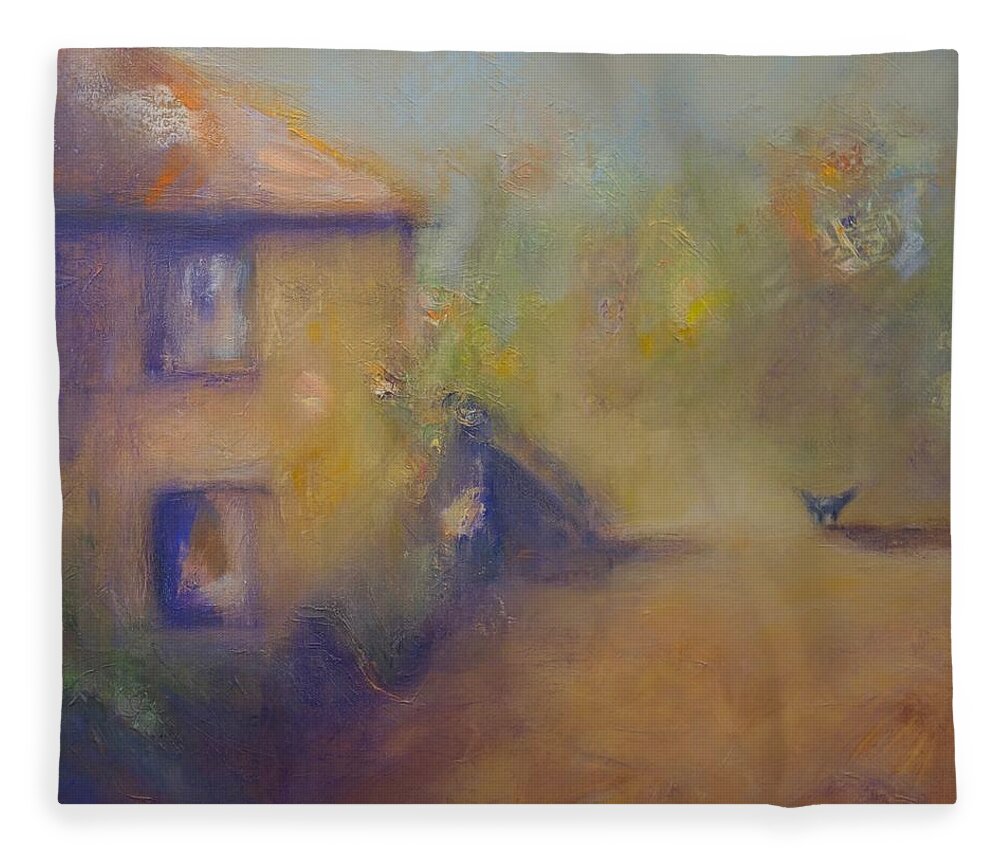 Oil Painting Fleece Blanket featuring the painting Sun bath by Suzy Norris