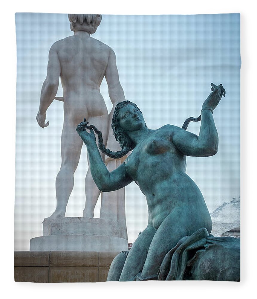 Apollo Fleece Blanket featuring the photograph Sun Fountain by Nigel R Bell