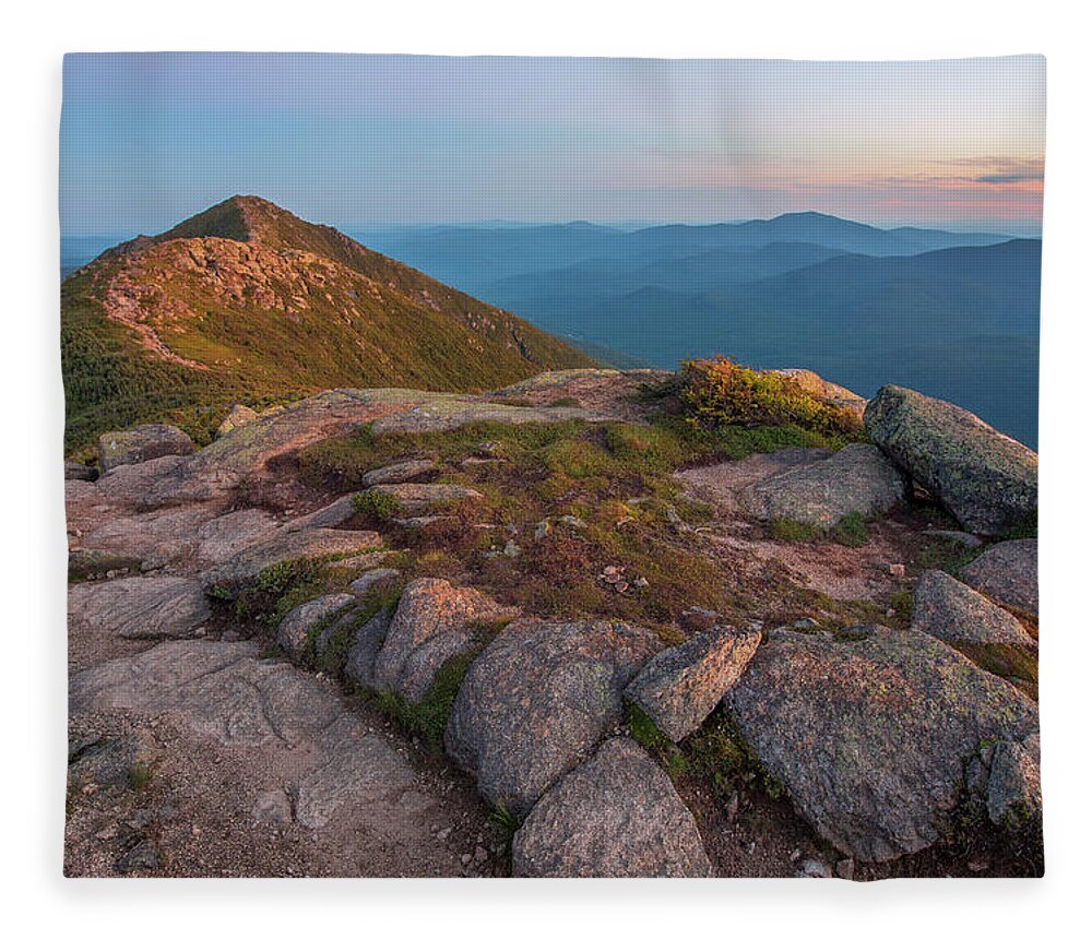 Sun Fleece Blanket featuring the photograph Sun Kissed Franconia Ridge by White Mountain Images
