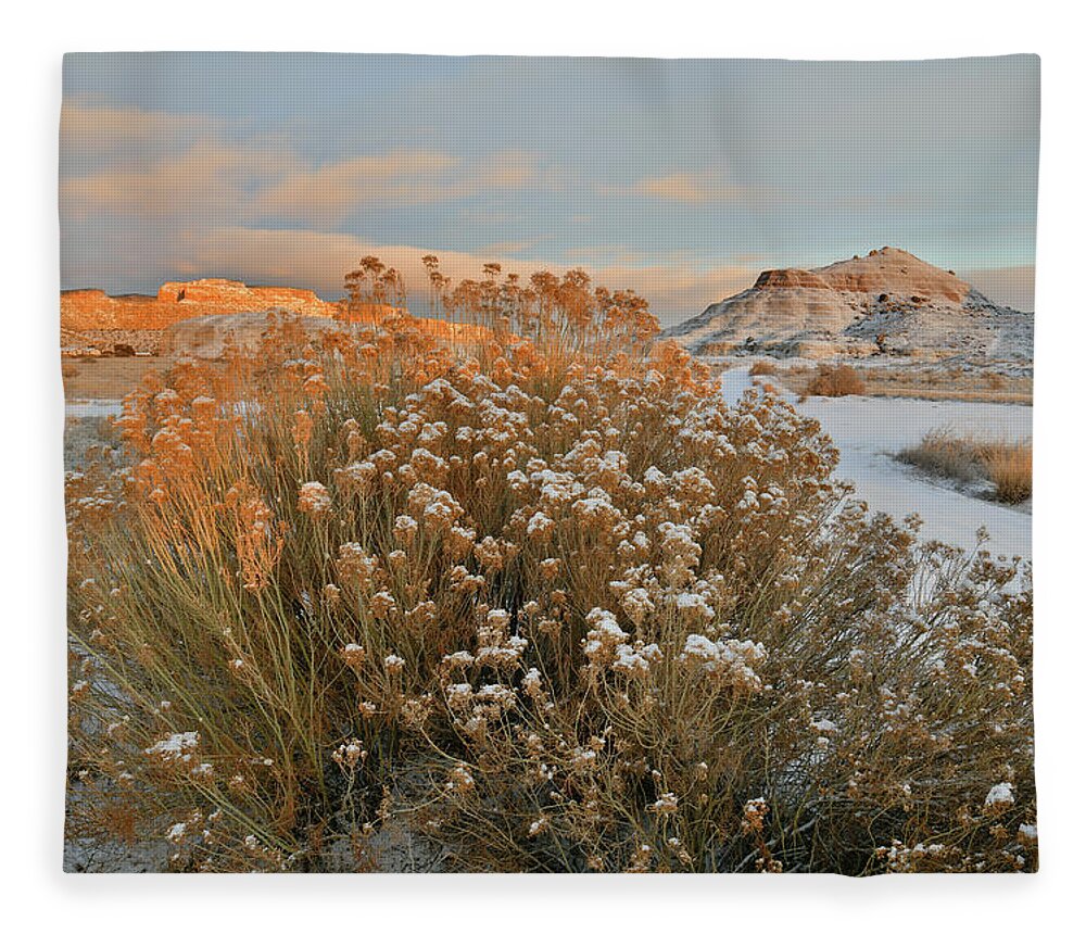 Ruby Mountain Fleece Blanket featuring the photograph Sunrise on Colorado National Monument and Ruby Mountain by Ray Mathis