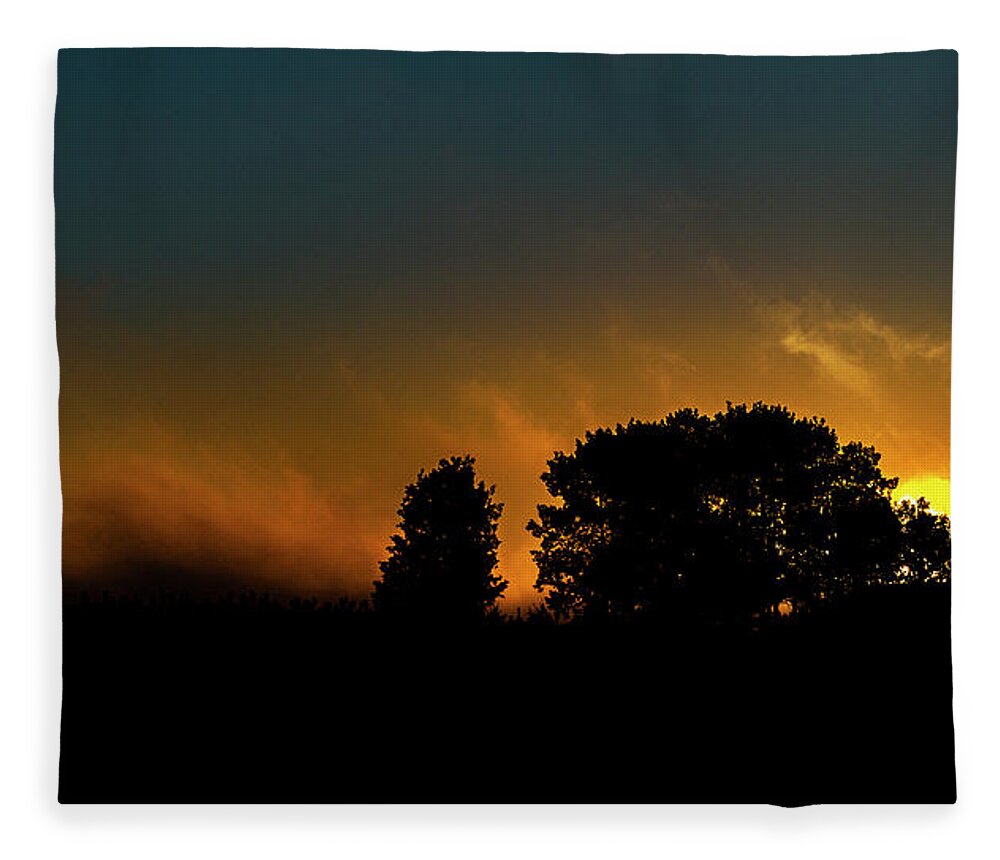 Sun Fleece Blanket featuring the photograph Sunrise Through the Fog by Phil And Karen Rispin