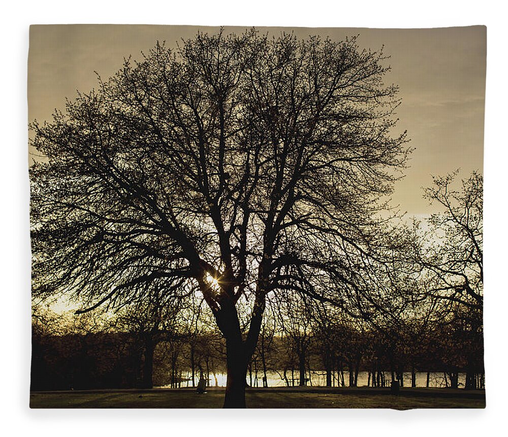 Sunset Fleece Blanket featuring the photograph Sunset at Bell Cow Lake, Oklahoma by Julieta Belmont