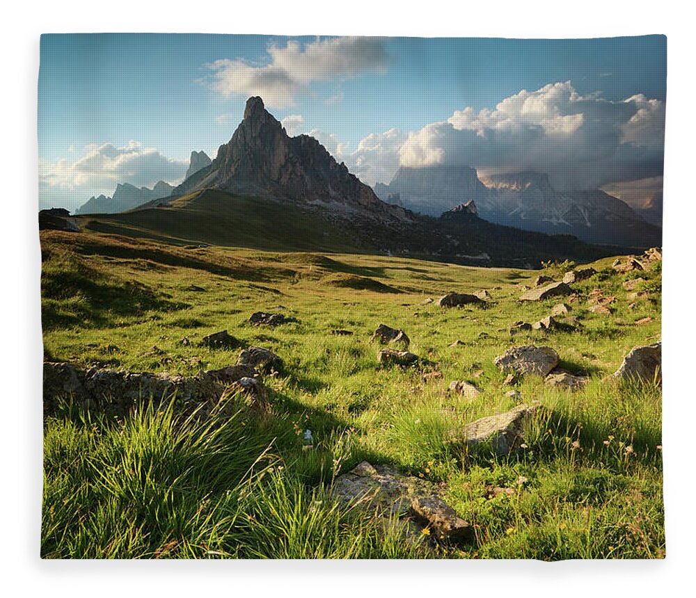 Tranquility Fleece Blanket featuring the photograph Sunset At Giau Pass by Matteo Colombo