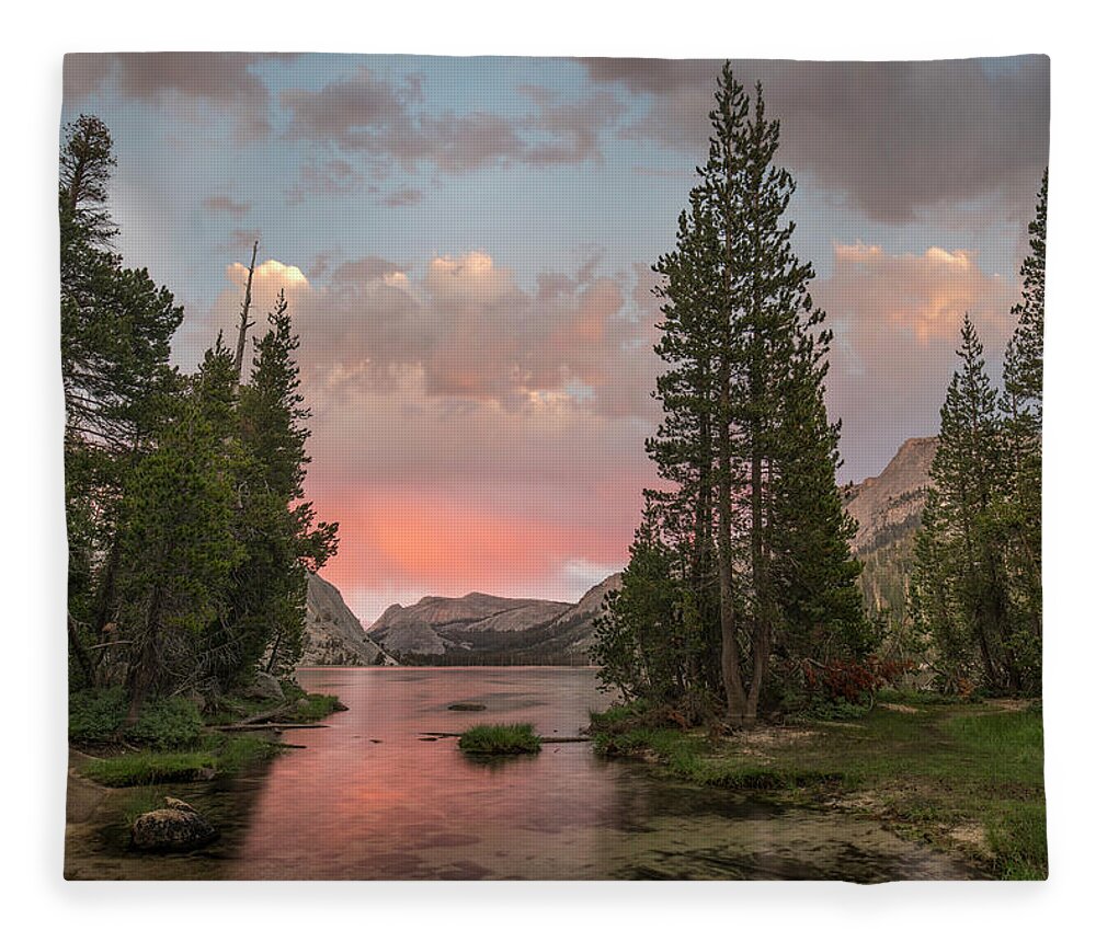 00574870 Fleece Blanket featuring the photograph Lake Tenaya Sunset, Yosemite by Tim Fitzharris
