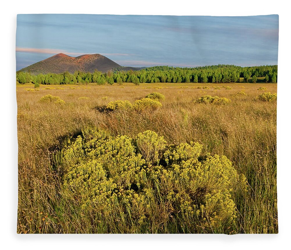 Arizona Fleece Blanket featuring the photograph Sunset Crater and Bonito Park by Jeff Goulden