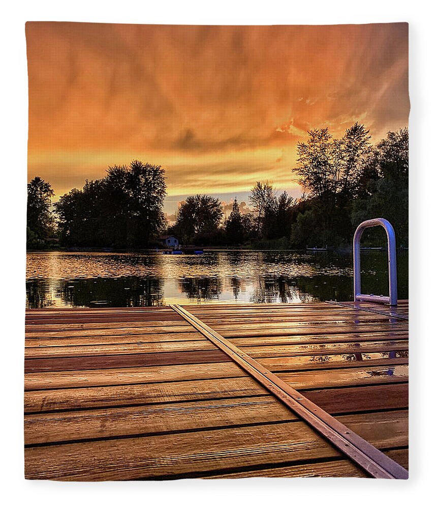 Sunset Fleece Blanket featuring the photograph Sunset Embers by Jill Love