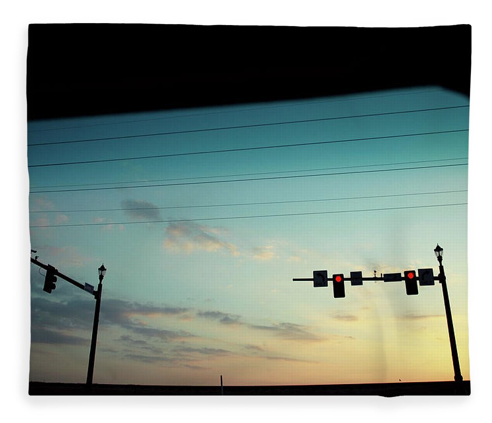 Outdoors Fleece Blanket featuring the photograph Sunset From Car by Photo By Alex Gaidouk