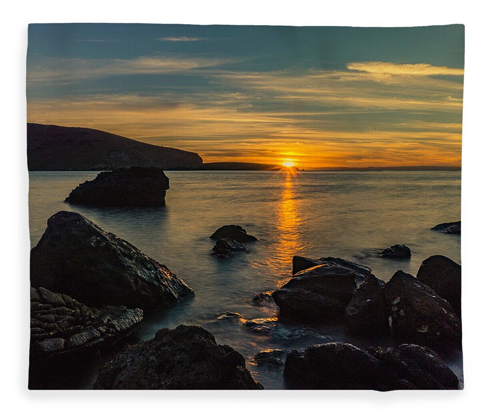 Landscape Fleece Blanket featuring the photograph Sunset in Balandra by Silvia Marcoschamer