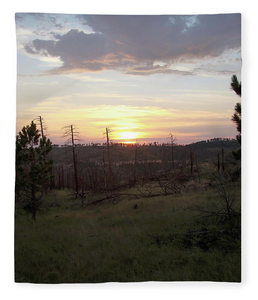 Black Hills Fleece Blanket featuring the photograph Sunset in the Black Hills by Cathy Anderson