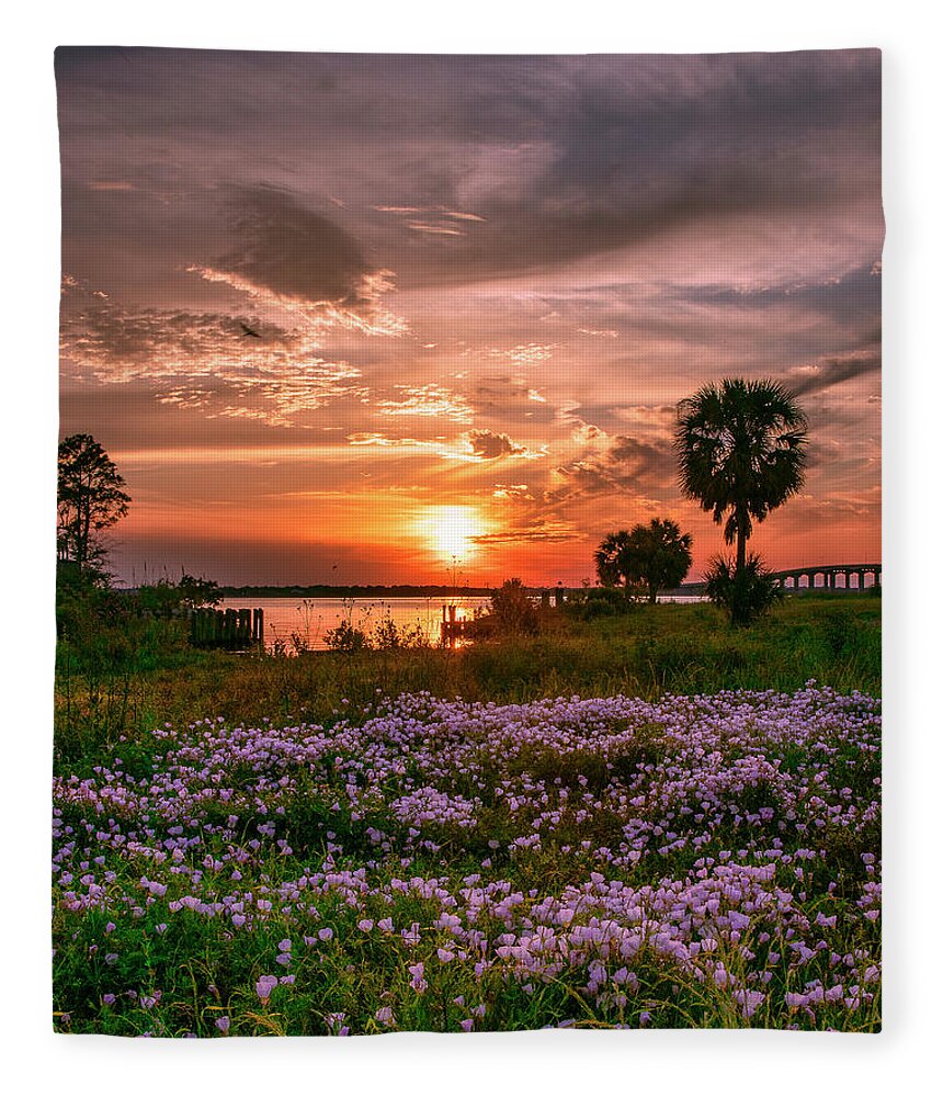 Bay Fleece Blanket featuring the photograph Sunset Over The Bay by JASawyer Imaging