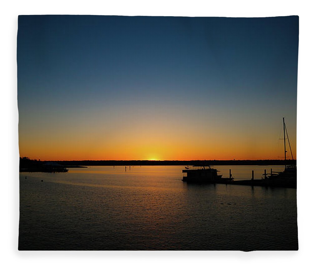 Sunset Fleece Blanket featuring the photograph Sunset over the Potomac by Lora J Wilson