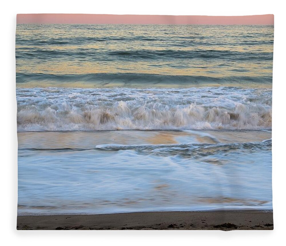 Landscape Fleece Blanket featuring the photograph Sunset Wave 9 Vero Beach Florida by T Lynn Dodsworth