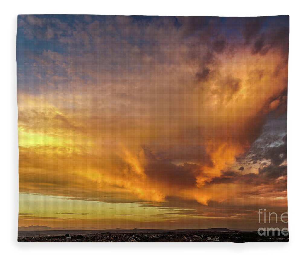 Sunset Fleece Blanket featuring the photograph Sunset wave by David Meznarich