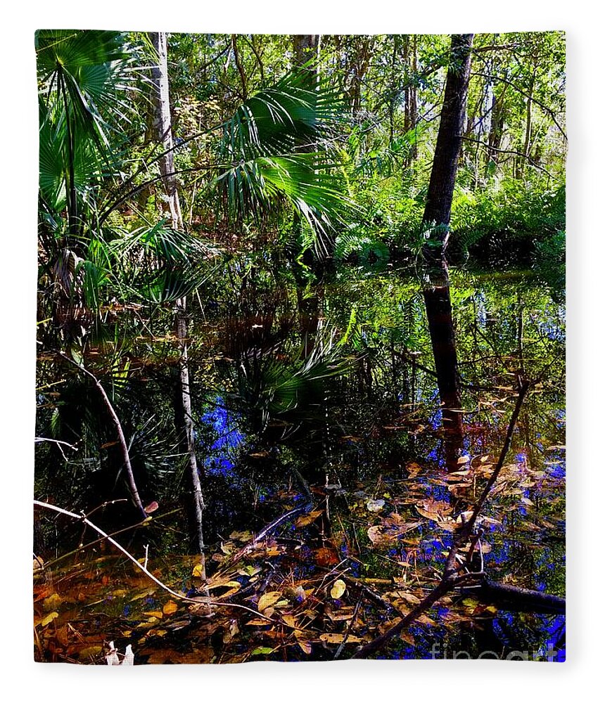 Leaves Fleece Blanket featuring the photograph Swamp Twp by Alan Metzger
