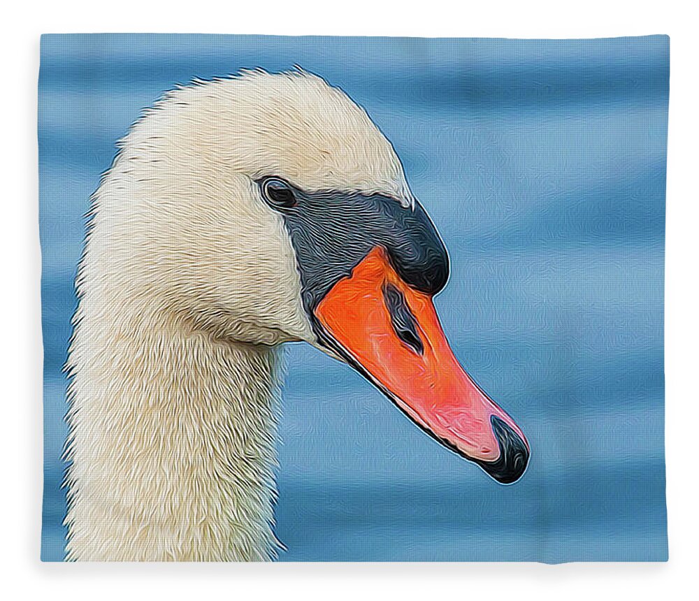 Swan Fleece Blanket featuring the photograph Swan Portrait by Cathy Kovarik