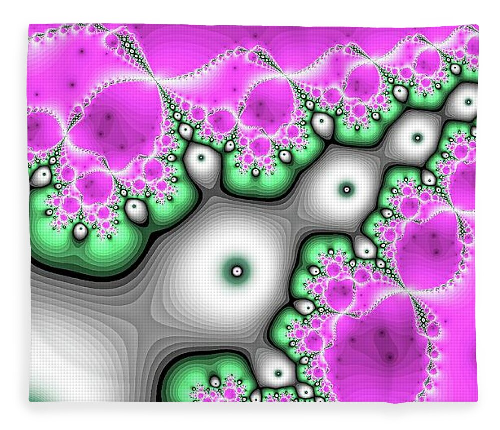 Abstract Fleece Blanket featuring the digital art Synchronicity Magic Pink by Don Northup